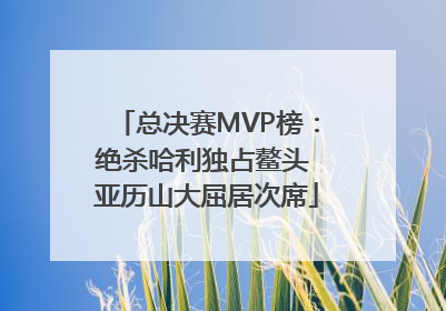 总决赛MVP榜：绝杀哈利独占鳌头 亚历山大屈居次席