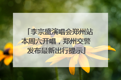 李宗盛演唱会郑州站本周六开唱，郑州交警发布最新出行提示