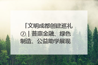文明成都创建巡礼⑦｜普惠金融、绿色制造、公益助学展现城市文明底色