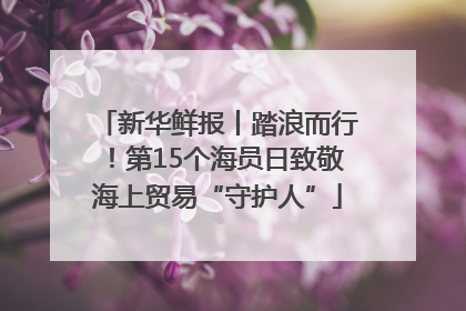 新华鲜报丨踏浪而行！第15个海员日致敬海上贸易“守护人”