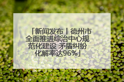 新闻发布丨德州市全面推进综治中心规范化建设 矛盾纠纷化解率达96%