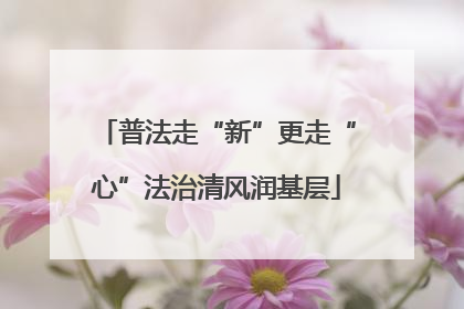 普法走“新”更走“心”法治清风润基层