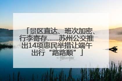 景区直达、班次加密、行李寄存……苏州公交推出14项惠民举措让端午出行“路路顺”