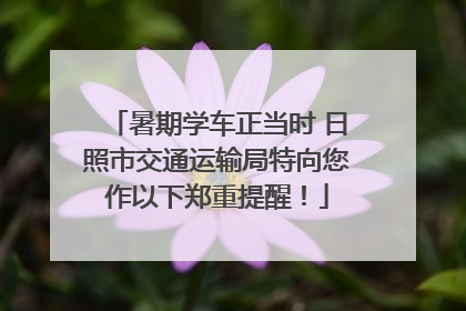 暑期学车正当时 日照市交通运输局特向您作以下郑重提醒！