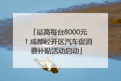 最高每台8000元！成都经开区汽车促消费补贴活动启动