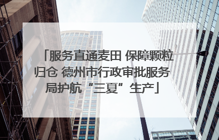 服务直通麦田 保障颗粒归仓 德州市行政审批服务局护航“三夏”生产