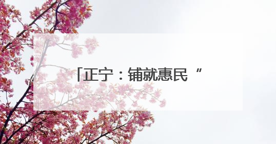 正宁：铺就惠民“幸福路”跑出乡村振兴“加速度”