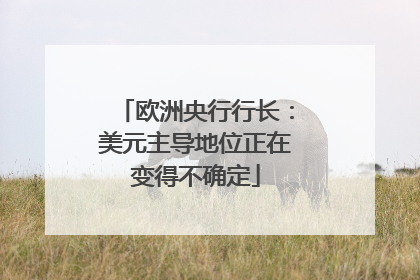 欧洲央行行长：美元主导地位正在变得不确定