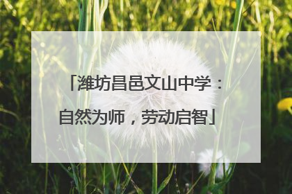 潍坊昌邑文山中学：自然为师，劳动启智