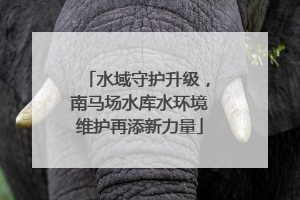 水域守护升级，南马场水库水环境维护再添新力量