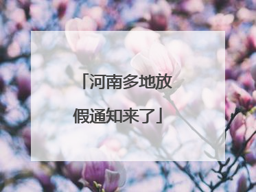 河南多地放假通知来了