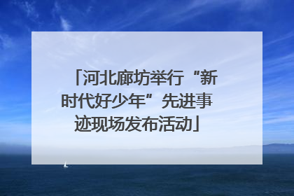 河北廊坊举行“新时代好少年”先进事迹现场发布活动