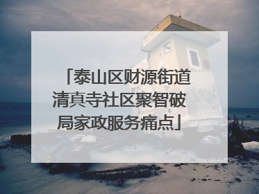 泰山区财源街道清真寺社区聚智破局家政服务痛点
