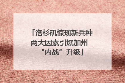 洛杉矶惊现新兵种 两大因素引爆加州“内战”升级