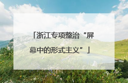 浙江专项整治“屏幕中的形式主义”