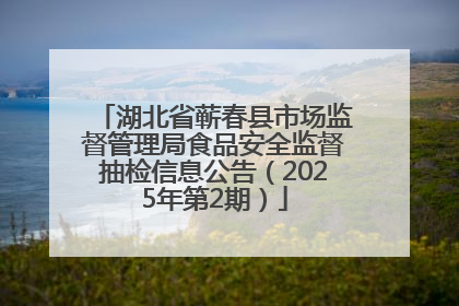 湖北省蕲春县市场监督管理局食品安全监督抽检信息公告（2025年第2期）