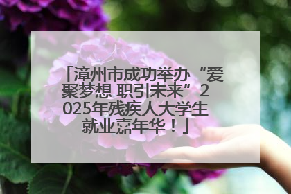 漳州市成功举办“爱聚梦想 职引未来”2025年残疾人大学生就业嘉年华！