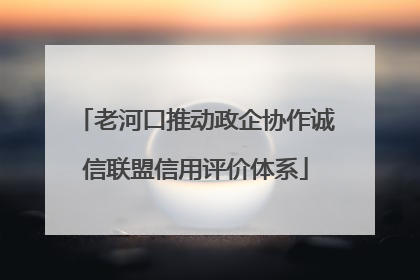老河口推动政企协作诚信联盟信用评价体系