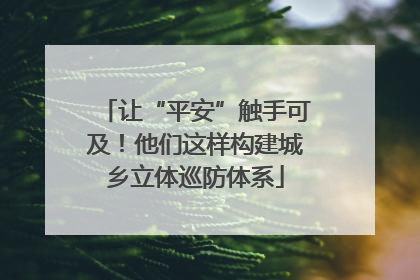 让“平安”触手可及！他们这样构建城乡立体巡防体系