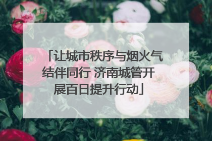 让城市秩序与烟火气结伴同行 济南城管开展百日提升行动