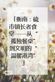 衡南：硫市镇长者食堂——从“孤独餐桌”到文明的“温馨港湾”