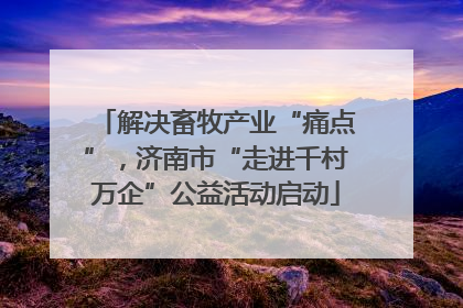解决畜牧产业“痛点”，济南市“走进千村万企”公益活动启动
