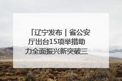 辽宁发布｜省公安厅出台15项举措助力全面振兴新突破三年行动决胜之战