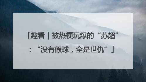 趣看｜被热梗玩爆的“苏超”：“没有假球，全是世仇”