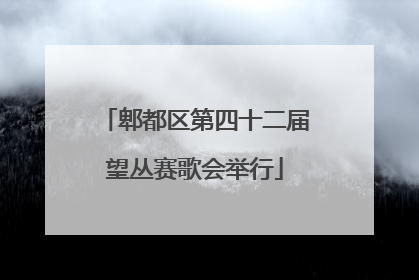 郫都区第四十二届望丛赛歌会举行