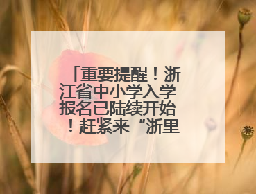 重要提醒！浙江省中小学入学报名已陆续开始！赶紧来“浙里办”报名！