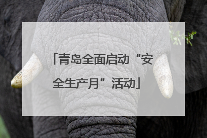青岛全面启动“安全生产月”活动