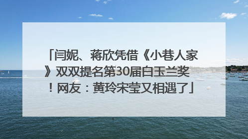 闫妮、蒋欣凭借《小巷人家》双双提名第30届白玉兰奖！网友：黄玲宋莹又相遇了