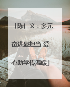 陈仁文：多元奋进显担当 爱心助学传温暖