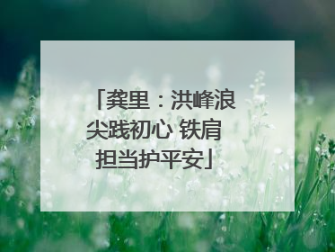 龚里：洪峰浪尖践初心 铁肩担当护平安