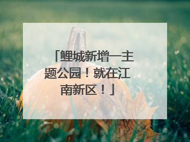 鲤城新增一主题公园！就在江南新区！