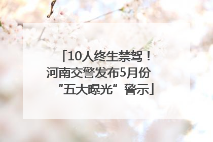 10人终生禁驾！河南交警发布5月份“五大曝光”警示