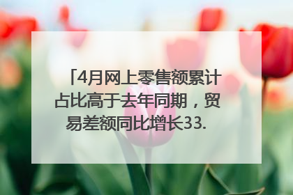4月网上零售额累计占比高于去年同期，贸易差额同比增长33.61%｜高频看宏观